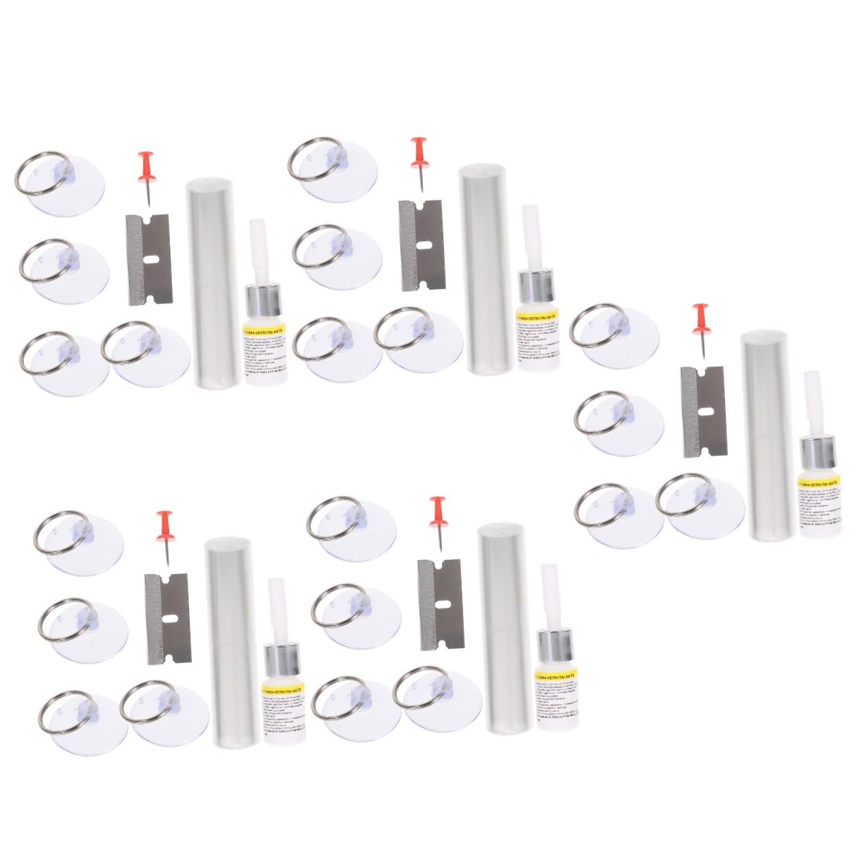 iplusmile 5juegos Kit De Reparación De Parabrisas Reparador De Grietas De Vidrio para Autos Portátil y Eficaz Solución Rápida para Daños Parabrisas Incluye para Reparación De Chips y