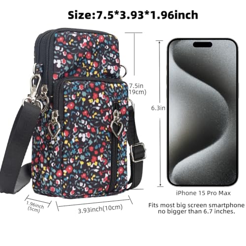 Image of JANKS Small Crossbody Bag for Women - Mini Phone Purses with Crossbody Strap and Wallet - Nylon Arm Bag