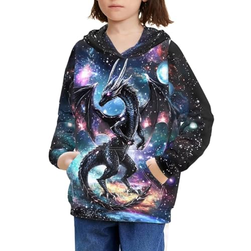 Image of WELLFLYHOM Boys Hooded Sweatshirts Hoodie Pullover Cool Graphic Crewneck Blouses Size 6-16