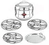 Prithi Home's and Kitchen 13 Idli +1 Steamer Plate/Idiyappam Plate Stainless Steel Induction Friendly Idli Cooker/Idli Maker/Idli Panai With Steamer Plate (13 Idli +1 Steamer Plate), 20 centimeters