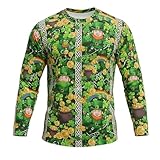 St Patrik's Day - Maglietta a maniche lunghe con grafica per feste e feste, verde, 5XL