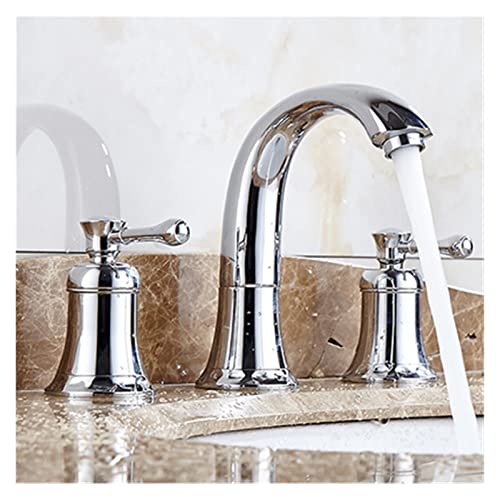 Robinet lavabo 3 trous créez une salle de bains d'exception mitigeur évier or jaune 8 pouces