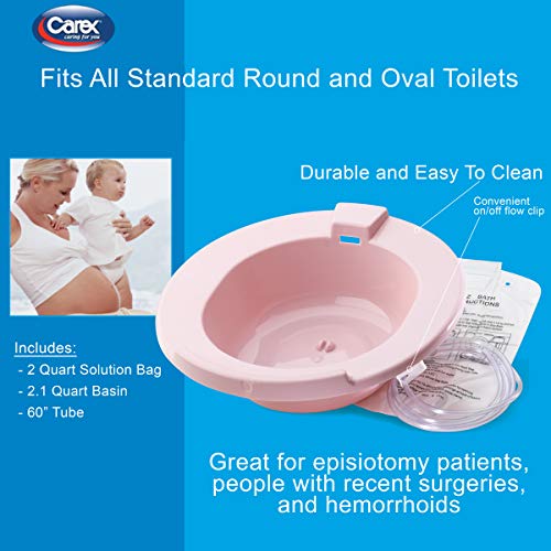 Carex Sitz Bath, Over-The-Toilet Perineal Soaking Bath, For Hemorrhoidal Relief, Ideal For Post-Episiotomy Patients #TOP3