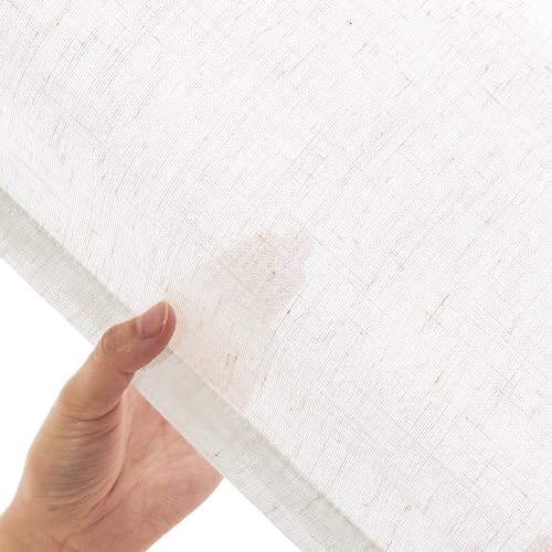 Deconovo Gardinen mit Kräuselband Voile Durchsichtig Vorhang Halbtransparent Dekoschal Vorhänge Kinderzimmer Leinenoptik Wohnzimmer, 245x140cm (HöhexBreite), Weiß, 2er Set