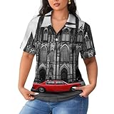 Cologne Cathedral Famous City Womens Polo Shirt Casual Collared Short Sleeve T-Shirt Sport Golf Shirts Blouses Top XL