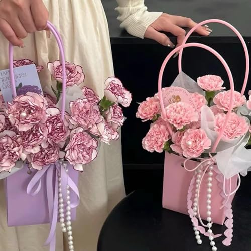 Image of Oasis Pack of 10 Conical Purple Flower Hamper Bags | Premium Floral Packaging Bags for Rakhi Gift Hampers, Flower Bouquets, Wedding, Return Gifts, Decorative Presentation & Florist Supplies.