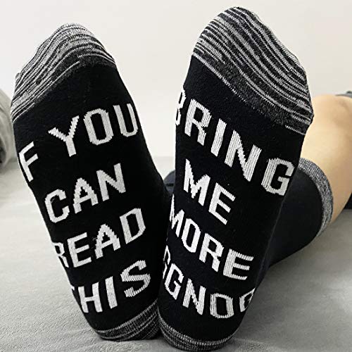 JXGZSO 2 Pairs Eggnog Lover Socks Eggnog Gift If You Can Read This Bring Me More Eggnog Socks4