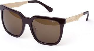 Polarized Classic Square Sunglasses for Women Men ‘s Sutro Retro Trendy Sun Glasses Vintage Metal Shade Su9835（Brown）