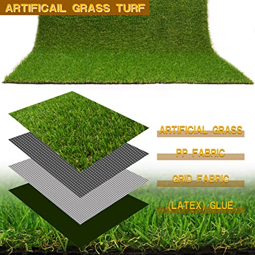 Green Artificial Grass 4 Ft X 6 Ft, Heyroll 0.8" Fake Grass Turf Mat, Indoor Outdoor Artificial Lawn Rug, Dogs Pet Synthetic Grass Carpet For Landscape Garden Backyard Patio,Customized #TOP3