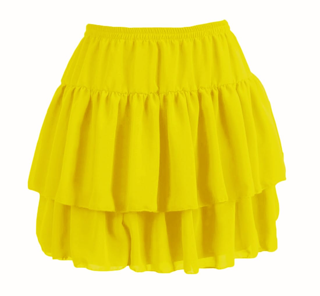 Indian Trendy Womens Flared Short Skirt Basic Versatile Pleated Mini Skater Elastic