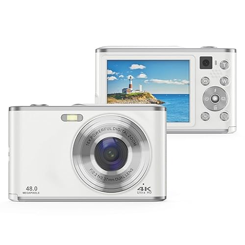 Fotocamera con Zoom Digitale 16X per Fotografia di Viaggio Doppio Obiettivo 4K ultra-hd da 2.4 Pollici 44 MP Compatta Antiurto per Viaggi di