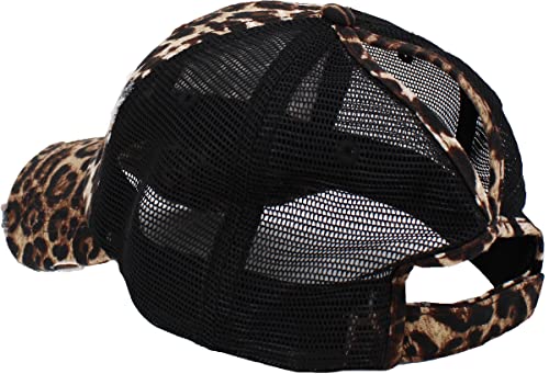 Image of Classic Plain Ponytail Messy High Bun Headwear Adjustable Cotton Trucker Mesh Glitter Hat Baseball Cap