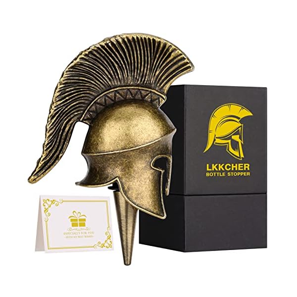 LKKCHER Tapón Botella Vino de Casco Vintage de Guerrero de Roma, Accesorios Vino, Regalos Vino Hombre Cumpleaños…
