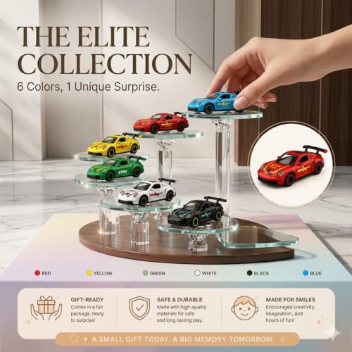 Image of 1:64 Scale Premium Die Cast Metal Sports Car Model Toy Miniature Collectible Replica with Smooth Free Rolling Wheels High Detail Exterior for Display Collection and Gift (Black)