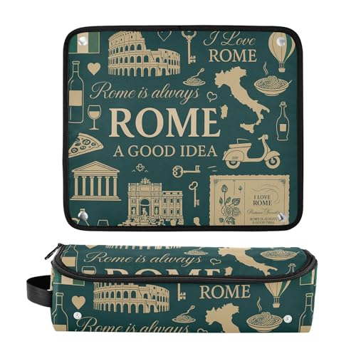 Bolsa de viaje y tapete resistente al calor para herramientas de cabello miniatura 3