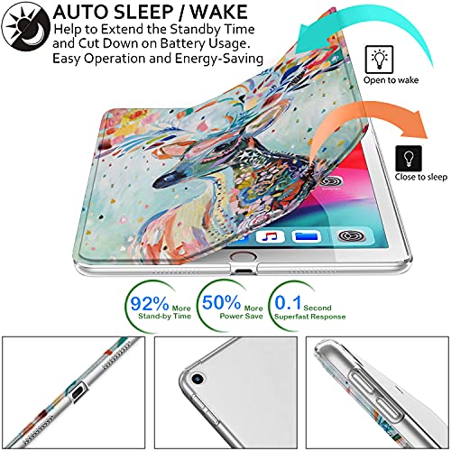 Image of DuraSafe Cases for iPad PRO 12.9 3 [ 3rd Generation 2018 ] A1876 A2014 A1895 MTHN2HN /A MTHU2HN /A MTEL2HN /A MTEM2HN /A Trifold Printed PC Lightweight Protective Clear Back Cover - Deer Print