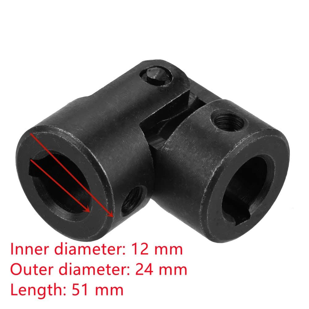 12mm uniwersalny łącznik wału złącze silnika DIY uniwersalny przegub kierowniczy z wpustem 12 × 24 × 51mm uniwersalny przegub