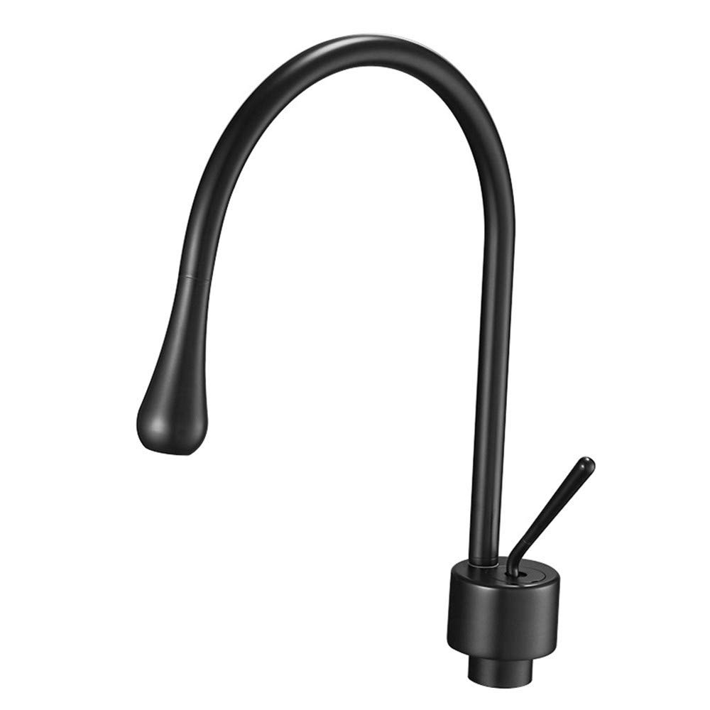 Robinet de cuisine pivotant noir en cuivre antique mitigeur évier