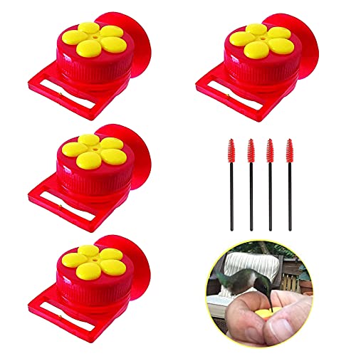 Qikafan Handheld Hummingbird Feeders for Outdoors,Hummingbird Feeders with Suction Cups,4 Pack