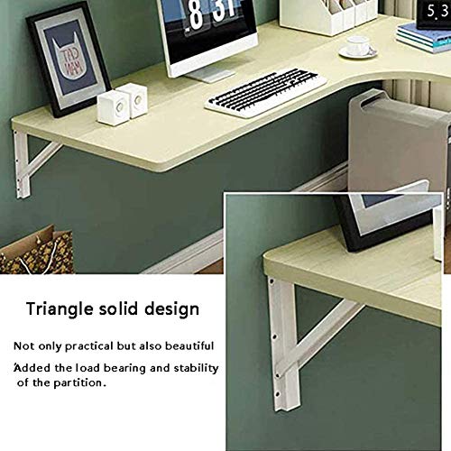 Table murale pliante d'angle bureau ordinateur L 2 étagères - 6