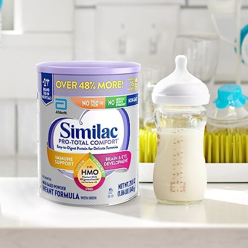 Similac Pro-Total Comfort Infant Formula with Iron, Gentle, Easy-to-Digest Formula, with 2'-FL HMO for Immune Support, Non-GMO, Baby Formula Powder, 29.8-oz Can, Pack of 6