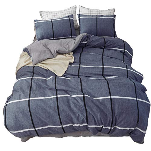 ED-Lumos Funda nórdica Infantil Juego de Ropa de Cama ４ Piezas Cama 105cm Funda de edredón 180x220cm Sábana encimera 230x230cm Funda de Almohada 48x74cm Poliéster Azul Oscuro