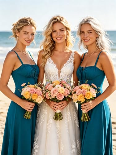 Image of YATHON Women's Summer Midi Corset Boho Dresses Spring Casual Floral Spaghetti Straps Lace Up Dress Flowy Aline Beach Sundress