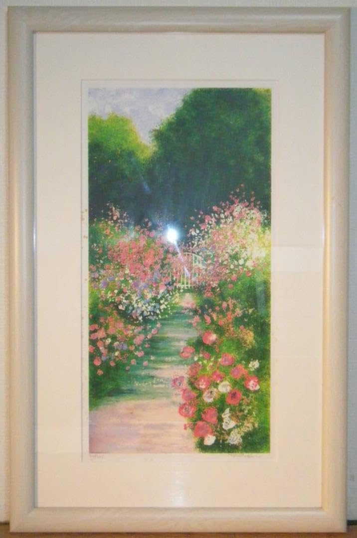 リトグラフ ラファエル・ロビック 「薔薇の咲く道」 複製画 絵画