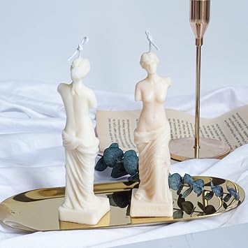 Silicone Candle Mould Venus de Milo Greek Roman Mythology Goddess Aphrodite 3D Candle Molds Aromatherepy Nordic Style Mould for Handmade Soap Plaster of Paris Polymer Clay
