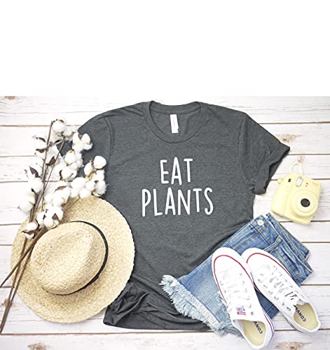 Eat Plants T Shirt Herbivore Shirt Vegetarian T-Shirt Vegan Tshirt Womens T-Shirt Casual Top Graphic Tee Short Sleeve Shirt #TOP7