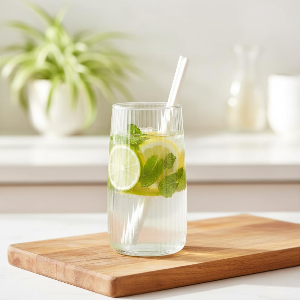 Glasmark KROSNO 1992 Szklanki do Napojów - Zestaw 6 Szklanek do Wody Soków - Zdobione - Przezroczyste - do Mycia w Zmywarce 480 ml