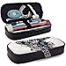 Produktbild Federmäppchen Fashion with Indian Head Dress Deer and Ink Spots Leather Cute Pencil Case - Pencil Pouch Stationery Organizer Makeup Bag