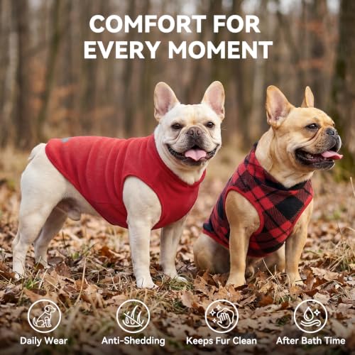 Image of cyeollo 2 Pack Fleece Dog Sweater Pullover Lightweight Reflective Jacket
