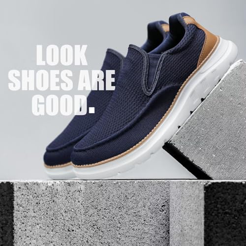 Image of Mens Boat Shoes Casual Loafers Slip On Walking Dress Sneakers Mesh Business Oxfords Work Lightweight Soft Sole