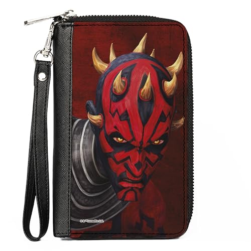 Buckle-Down Women's PU Zip Around Wallet Rectangle, Star Wars Darth Maul, 7.5