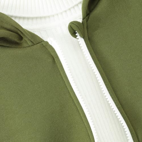 Kids Zip up Cotton Jackets Plain Fleece Warm Hooded Coats with Pockets Boys Girls Ribbed Cuffs Long Sleeve Outwear4