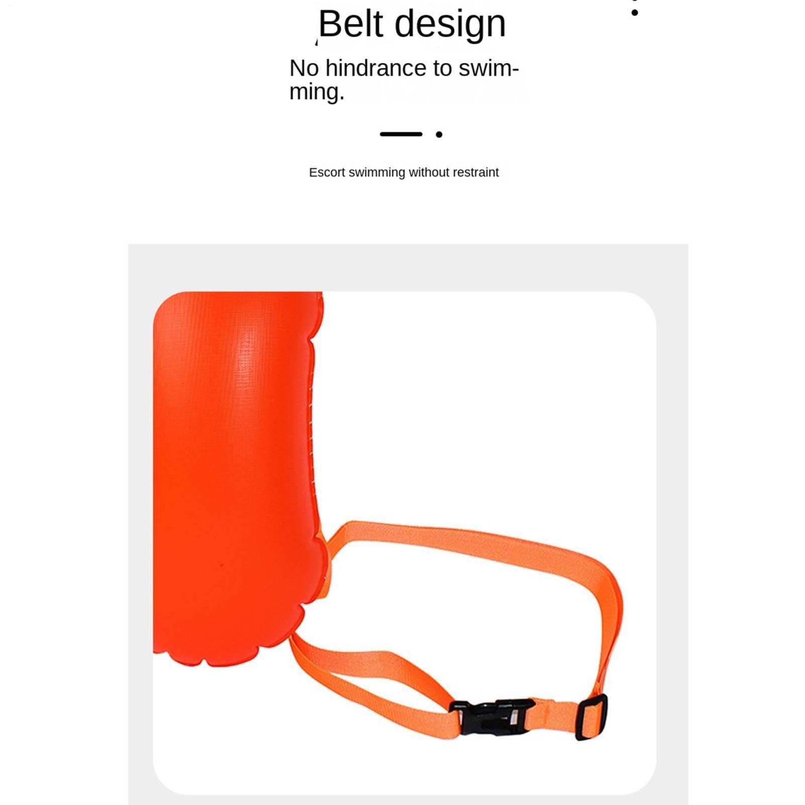 Open Water Swim Buoy | Inflatable High Visibility Waterproof Swim Training Float with Safety Storage, For Men Women Swimmers Beginners Lifeguard Training Competition