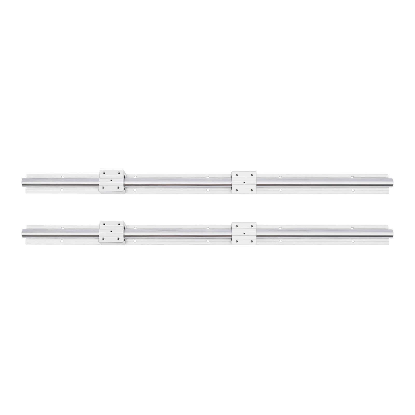 Binario lineare SBR25, 1000 mm, 2 pezzi guida lineare con 4 blocchi di cuscinetti, antiruggine, fori preforati, precisione G6, per macchine CNC, stampanti 3D, fresatrici, alta capacità di
