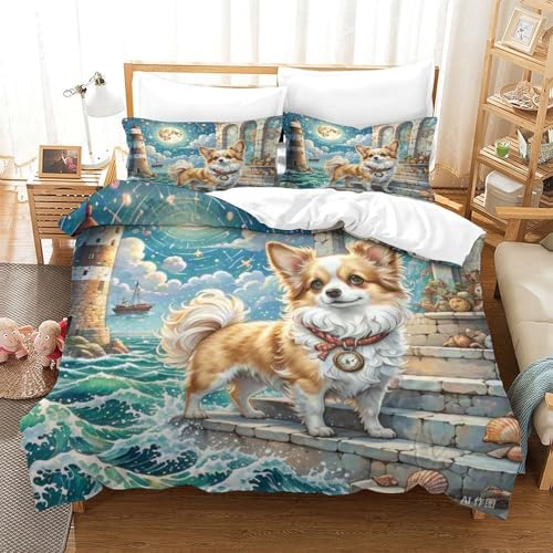 Housse de couette papillon 3D 260x220cm en microfibre douce avec taies - 2