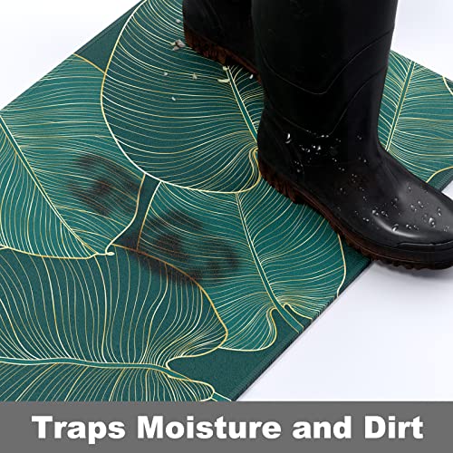 Rnivvi Front Door Mat, 30"X17" Tropical Theme Indoor Outdoor Welcome Mat, Heavy Duty Low Profile Anti-Slip Entryway Rug For Home Entrance, Floor, Patio Entry & Mud Room, Cute Palm Leaves Decor Doormat #TOP2