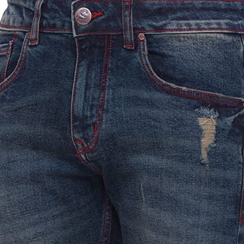 Image of Being Human Blue Slim Straight Fit Men's Denims Clothing