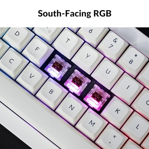 Image of Keychron Q2 Max Wireless Custom Mechanical Gaming Keyboard, QMK /VIA Programmable Knob 2.4 GHz /Bluetooth 5.1 /Wired, 65% Compact RGB Hot-Swap with Gateron Brown Switch for Mac Windows Linux - White