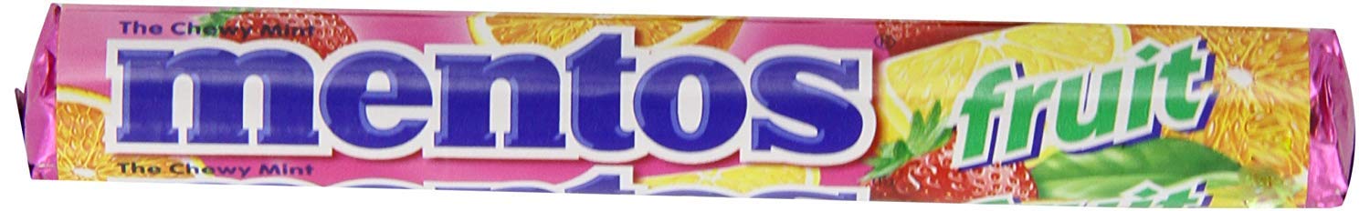 Mentos Chewy Candy, Mixed Fruit Flavor, 1.32 Oz Rolls-(Pack Of 30) By Perfetti