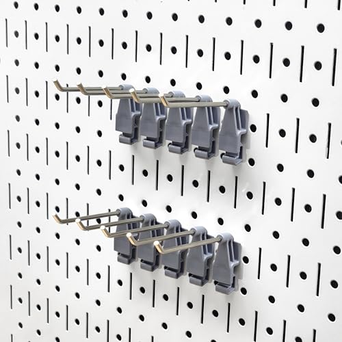 Image of 3-inch Wire Hook Model 113 Gray | Compatible with Wall Control | for Tool Wall Organization of Combination Wrenches, Adjustable Wrenches, Hammers, Paint Brushes, Merchandise, and More | 10-Pack