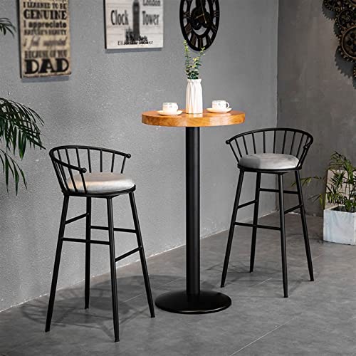 Tabourets de bar en fer forgé de style industriel avec dossier ergonomique - 3