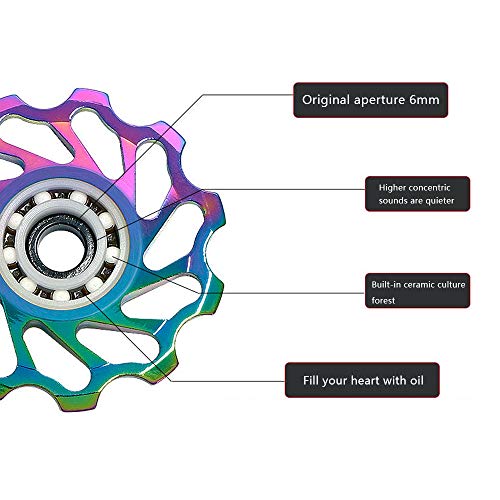 Roda guia traseira de cerâmica, Romacci Roda de guia traseira de cerâmica para mountain bike 11T 13T