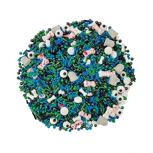1 Bottle Candy Eyeballs Eyes Cake Cupcake Toppers Edible Baking Bones Tombstone Halloween Sprinkles Cookie Decorations Holiday Party Christmas Supplies(100g/3.5oz)