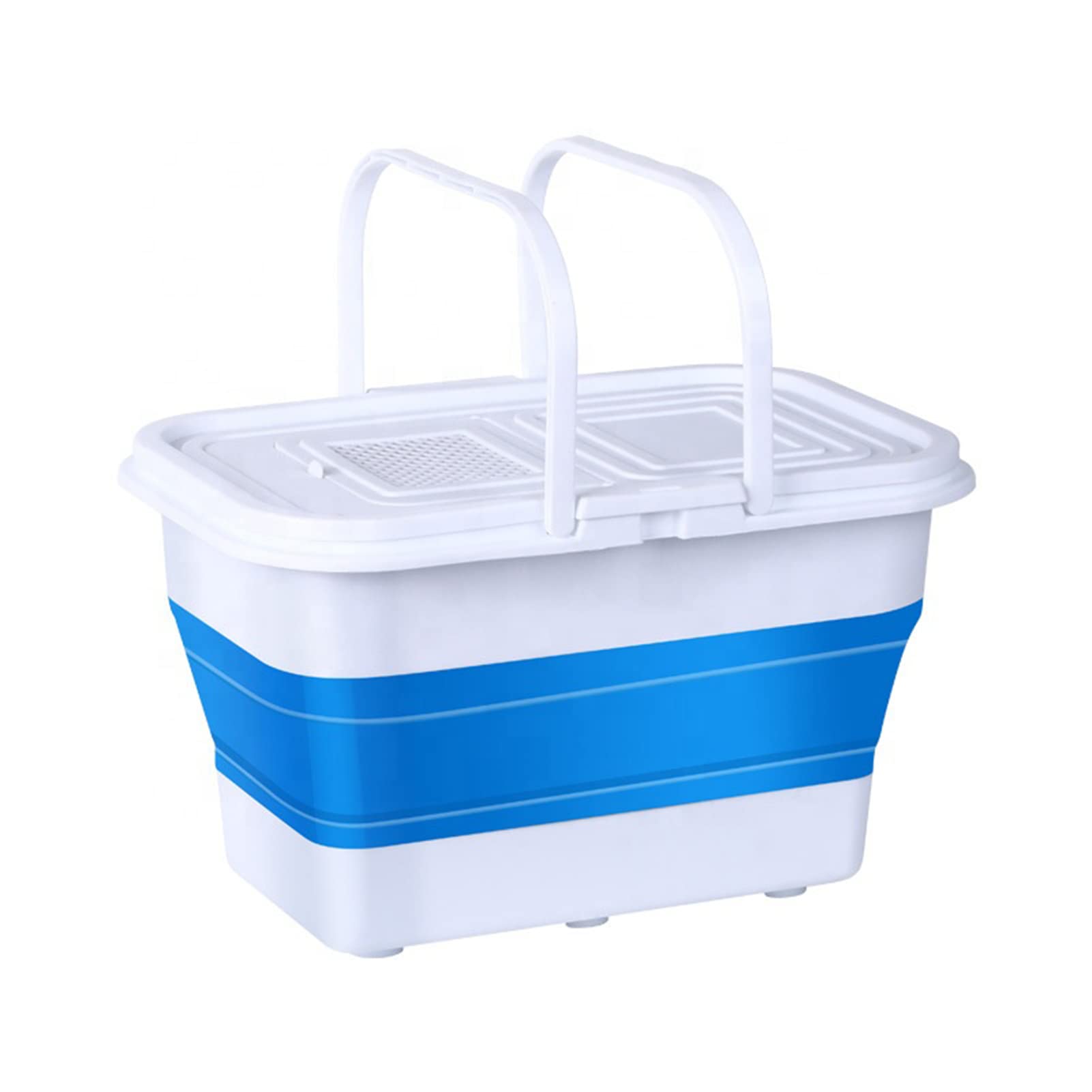 Flatware Cubo Plegable, Contenedor Almacenamiento Plegable Acampar Cubo Plegable 13l Cubo Ligero Portátil para Acampar Viajar Senderismo Pesca Navegar Y Jardinería