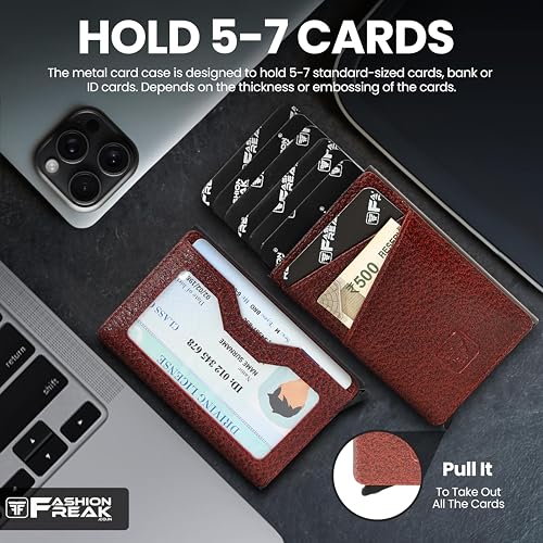 Image of FASHION FREAK Smart Wallet for Men - Slim Pop-Up Card Holder with Quick Access - Original Leather Card Wallet for Men