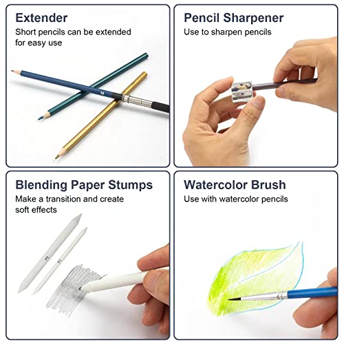 Liwoowe Sketching Pencil Set With Canvas Wrap,Sketch Kit Drawing Pencils For Sketching,Colored Graphite Charcoal Watercolor Metallic Pencils For Artists Adults Teens,62Pcs #TOP5